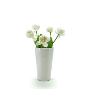 Ceramic Cone Vase 14TDx10BDx25Hcm - Ivory (03-DOL43)