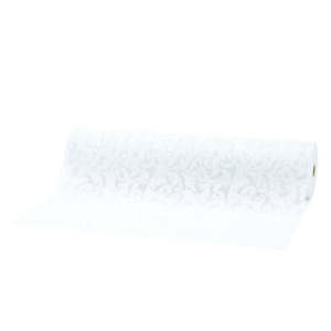 Oceans Fabric Floral Wrap: Non Woven Embossed Flourish Roll 50cmx20m - White