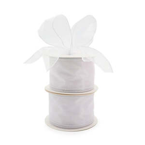 Organza Ribbon Wire Edge 63mmx9m - White