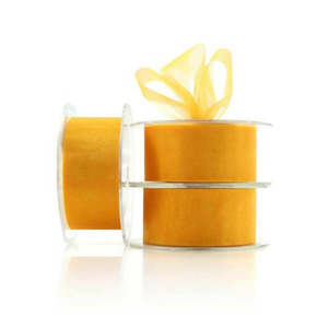 Organza Plain Ribbon Cut Edge 38mmx50m - Dandelion