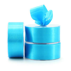 Nylon Satin Ribbon Woven Edge 38mmx25m - Turquoise