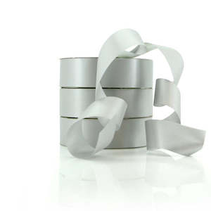 Matt Double Colour Poly Ribbon 32mmx45.7m - Silver