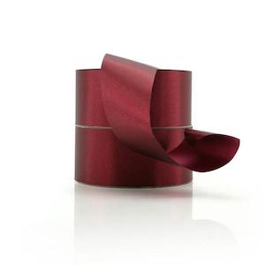 Oceans Ribbons Poly Ribbon: Metallic Embossed Poly Ribbon 50mmx45.7m - Burgundy