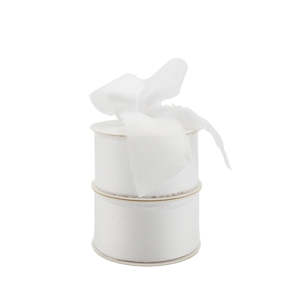 Polyester Satin Ribbon w/Raw Edge 40mmx10m - White