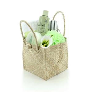 Oceans Boxes Bags Bags: Buri Palm Square Bag w/Handles Large 17Sqx17Hcm Pk/5 - Natural