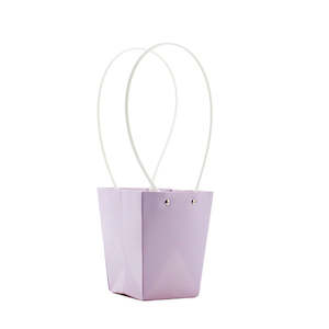 Oceans Boxes Bags Flower Bags: Kraft Tapered Bag w/Handles 13TWx9.5BWx15.5Hcm Pk/10 - Soft Lilac