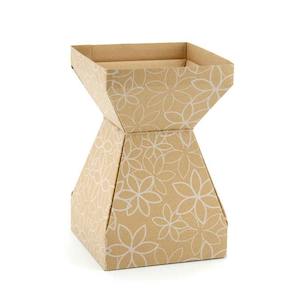 MOD Square Flower Motif Vase Medium 17.5Sqx27Hcm Pk/10 - Natural/White
