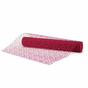 Oceans Fabric Floral Wrap Natural: Chunky Spider Mesh 50cmx4.5m - Burgundy