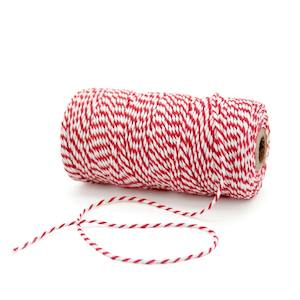 Baker Twine 1.5mmx100m 100gm - Red/White