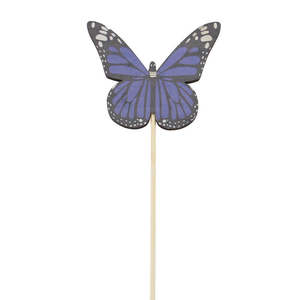Oceans Accessories: Nordic Wooden Printed Butterfly Pick 7Wx6Hx28Lcm Pk/12 - Purple