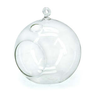 Christmas: Glass Ball Hanging Vase 12Diax14Hcm - Clear (02-HANGME)