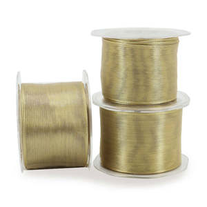 Nylon Excel Ribbon Wire Edge 62mmx10M - Gold