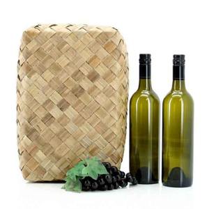 Pandanus Wine Box Double 34Lx22Wx11Hcm - Natural
