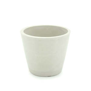 Oceans Stonefusion: Stonefusion Squat Cone Pot Small 14Diax12.3Hcm - White