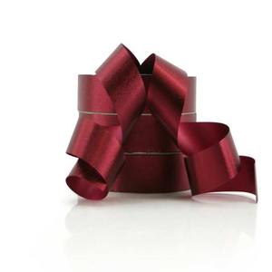 Metallic Embossed Poly Ribbon 32mmx45.7m - Burgundy