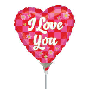 Direct: 22cm (9”) Hrt I love You Checkerboard - Red/Multi