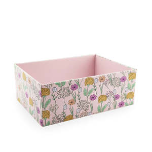 Direct: Floral Design Hamper Box Med 34Lx26Wx12Hcm Pk/10 - Soft Pink/Multi