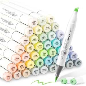 Alcohol Based Markers: Ohuhu Honolulu 48 Pastel Colours Dual Tip Alcohol Markers - Blossoming