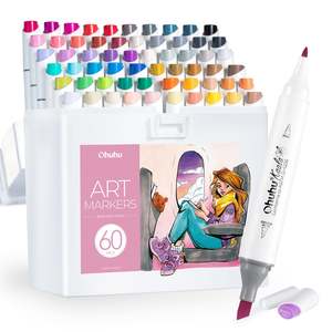 Ohuhu Kaala 60 Colours Dual Tip Alcohol Markers, Illustration Tones