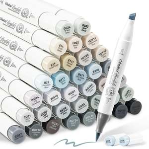 Ohuhu Honolulu 36 Grey Tone Colours Dual Tip Alcohol Markers