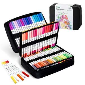 Ohuhu Pupe 120 Colours Paper-Friendly Dual Tip Water Based Art Markers