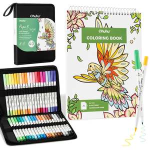 Water Based Markers: Ohuhu Pupe B 40 Paper-friendly Markers and Colouring Book Set