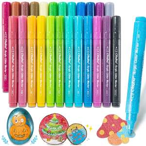 Pens: Ohuhu Acrylic Metallic Glitter Markers, 24 Colours - 3mm Tip Paint Pens