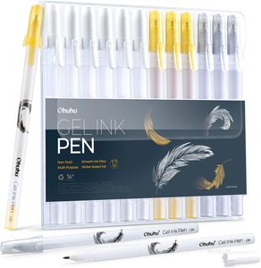Pens: Ohuhu Gold Silver White Gel Pens: 12 Pack