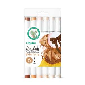 Ohuhu Honolulu 6 Skin Tone Colours Dual Tip Alcohol Art Markers