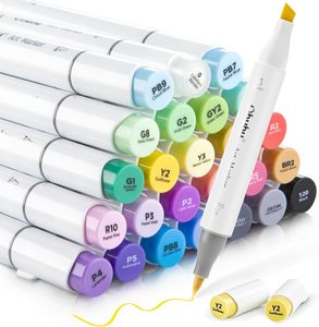 Honolulu: Ohuhu Honolulu 24 Basic Colours Dual Tip Alcohol Art Markers