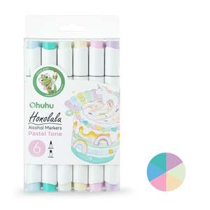 Ohuhu Honolulu 6 Pastel Colours Dual Tip Alcohol Art Markers