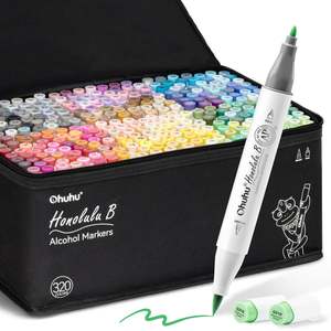 Honolulu B Alcohol Markers: Ohuhu Honolulu B 320 Colours Dual Tip Alcohol Art Markers