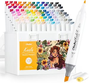 Kaala Alcohol Based Markers: Ohuhu Kaala 108 Colours Dual Tip Alcohol Markers