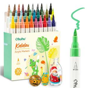 Ohuhu Kalalau 30 Colours Cotton-Core Acrylic Markers