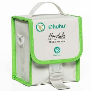 Alcohol Based Markers: Ohuhu Honolulu 48 Mid-tone Colours Dual Tip Alcohol Art Markers (New Packaging)