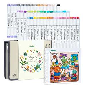 Alcohol Based Markers: Ohuhu Honolulu B 48 Colours Alcohol Markers with Colouring Book