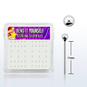 Products: Sterling Silver Bend Yourself Nose Studs With Prong Set Crystals