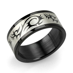 Products: Matte Steel Spinner Ring with Wave Design