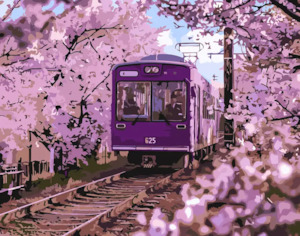 Frontpage: Paint by Number - Cherry Blossom Express