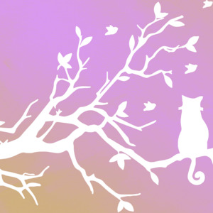 Peel Painting: Peel Painting - Cat on a Branch