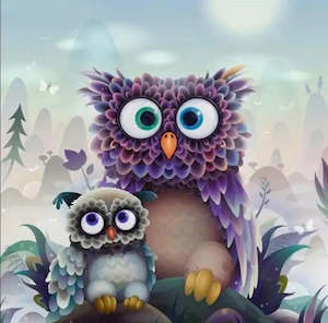 Made To Order Abstract: Paint by Number - Cute Owls
