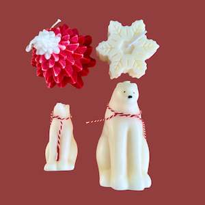Teddy Candle Collection: Polar Bear Christmas Candle Bundle