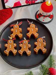 Teddy Candle Collection: Gingerbread Man Candle - Brown