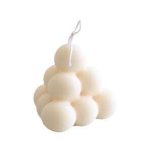 Teddy Candle Collection: Pyramid Candle - White