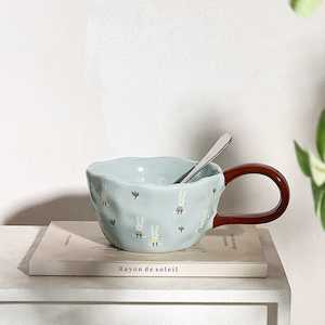 Artistic Homeware: Handmade Clay Mug - Bunny’s Secret Blue