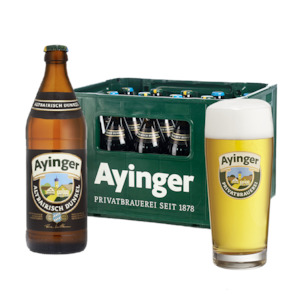 Case: Ayinger Altbairisch Dunkel 5.0% 500ml - 20 Pack & Signature Lager Glass