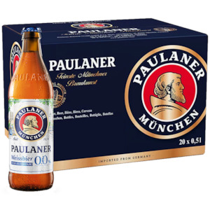 Paulaner Weissbier Non-Alcoholic 0.0% (Wheat Beer) 500ml - 20 Pack