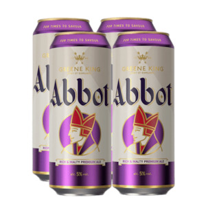 Greene King Abbot Ale 5.0% 500ml Can - 4 Pack