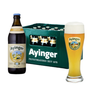 Ayinger Urweisse Wheat 5.8% 500ml - 20 Pack & Signature Wheat Glass
