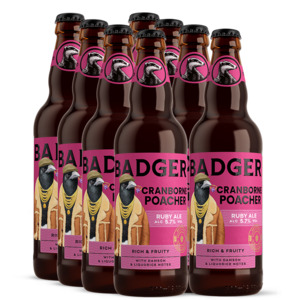 United Kingdom England: Badger Cranborne Poacher Ruby Ale 5.7% 500ml - 8 Pack